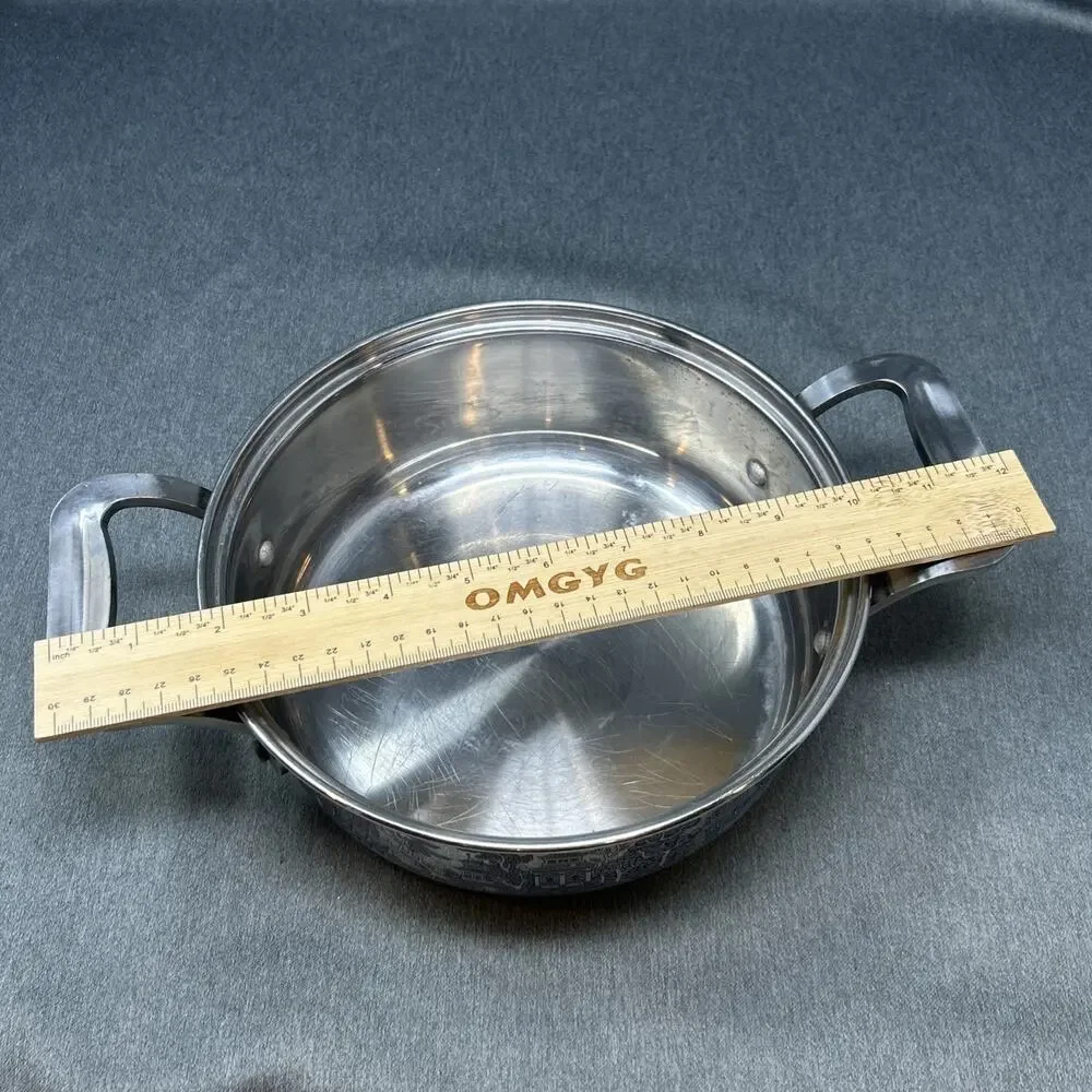 Vintage Cuisine Cookware Blue Willow Stainless Steel Pot Casserole NO LID